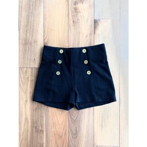 Stretchy, form-fitting black shorts